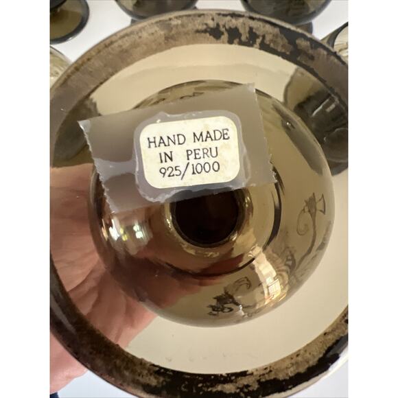 6 Vtg Smoked Smoke Glass Glasses Snifter Brandy Scotch Cognac Bar Peru Mayan - Picture 4 of 16